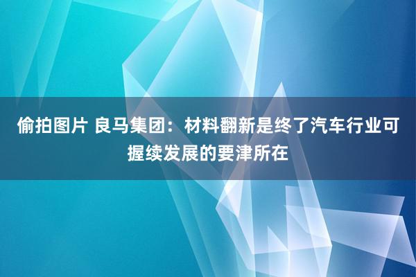 偷拍图片 良马集团：材料翻新是终了汽车行业可握续发展的要津所在