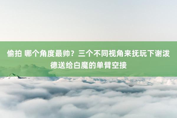 偷拍 哪个角度最帅？三个不同视角来抚玩下谢泼德送给白魔的单臂空接