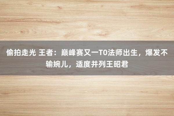 偷拍走光 王者：巅峰赛又一T0法师出生，爆发不输婉儿，适度并列王昭君