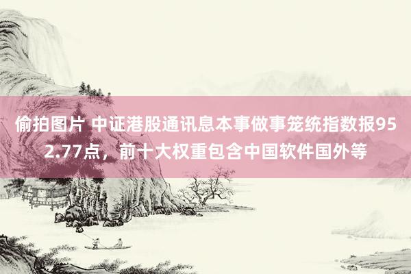 偷拍图片 中证港股通讯息本事做事笼统指数报952.77点，前十大权重包含中国软件国外等