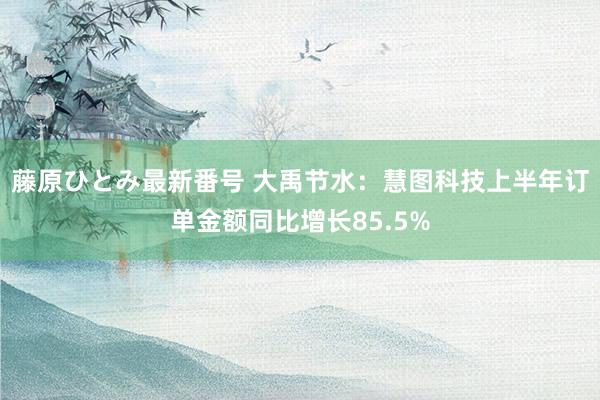 藤原ひとみ最新番号 大禹节水：慧图科技上半年订单金额同比增长85.5%