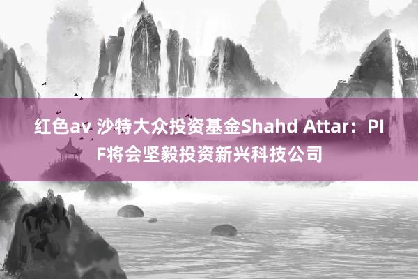 红色av 沙特大众投资基金Shahd Attar：PIF将会坚毅投资新兴科技公司