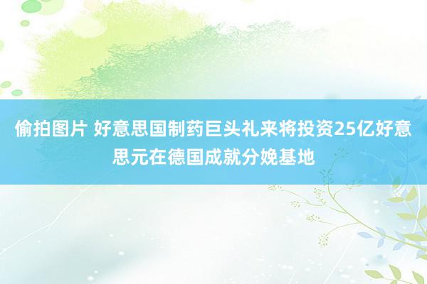 偷拍图片 好意思国制药巨头礼来将投资25亿好意思元在德国成就分娩基地