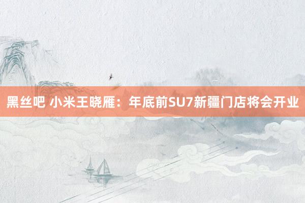 黑丝吧 小米王晓雁：年底前SU7新疆门店将会开业