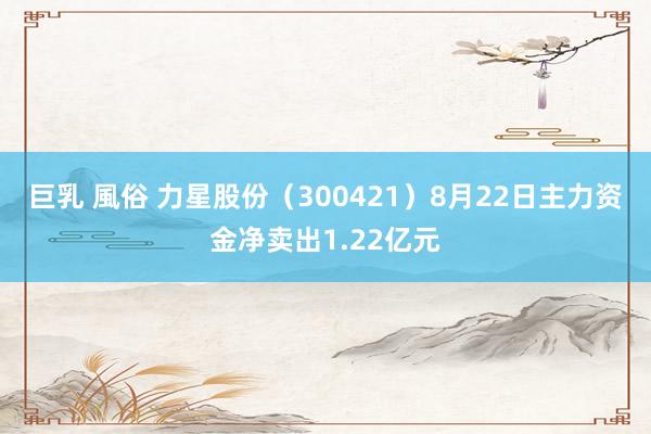 巨乳 風俗 力星股份（300421）8月22日主力资金净卖出1.22亿元